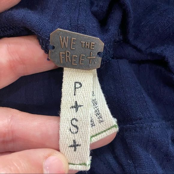 Free People Copa Banana Blue Ribbed Keyhole Tunic - Picture 10 of 11